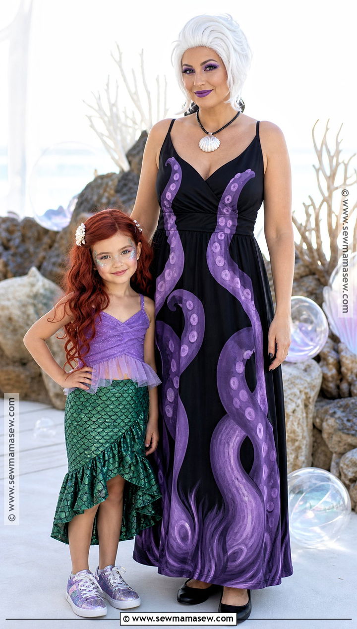 Mermaid And Sea Witch Costume - 30 mom daughter halloween costumes