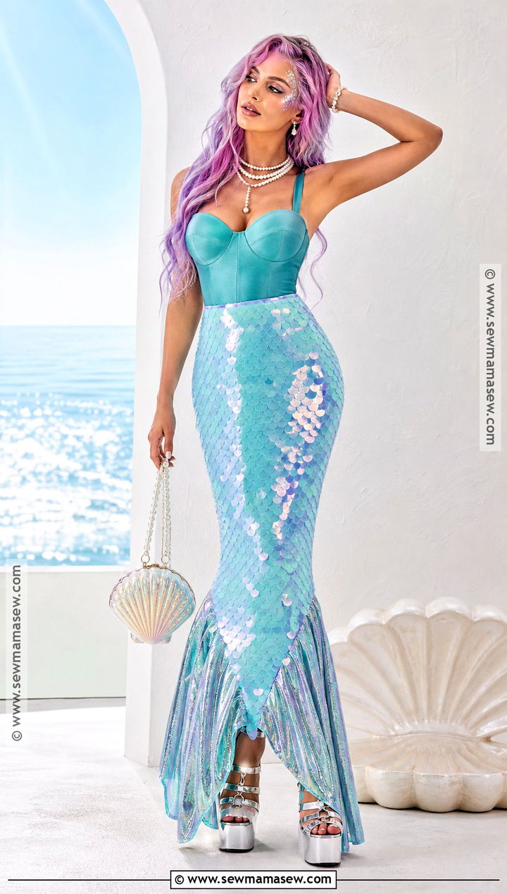 Mermaid Costume With Sequin Skirt - 35 womens halloween costume ideas