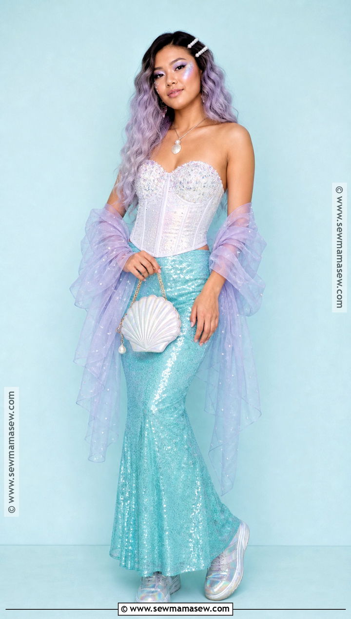 Mermaid Costume With Sequin Skirt - 50 halloween costumes ideas