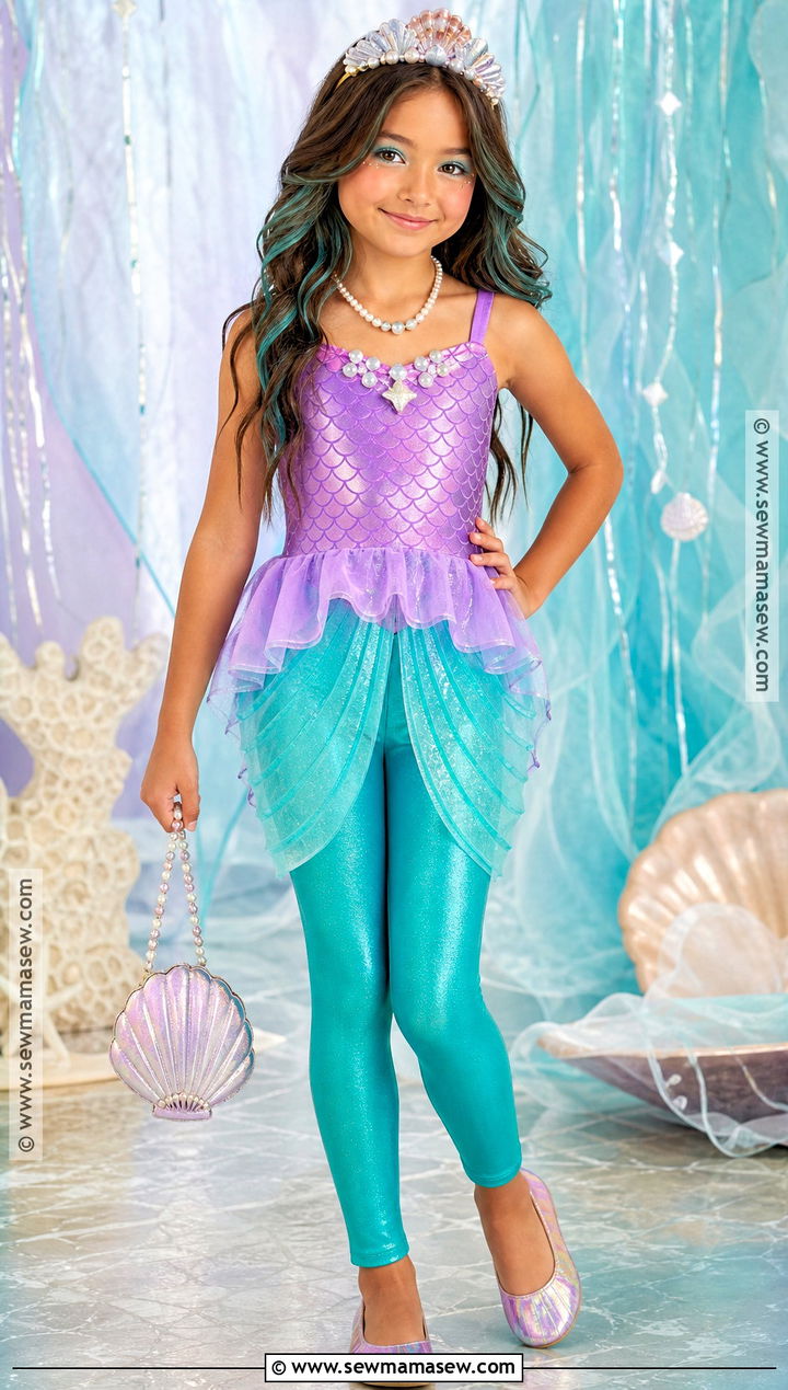 Mermaid Costume With Shimmer Leggings - 40 halloween costume ideas for girls