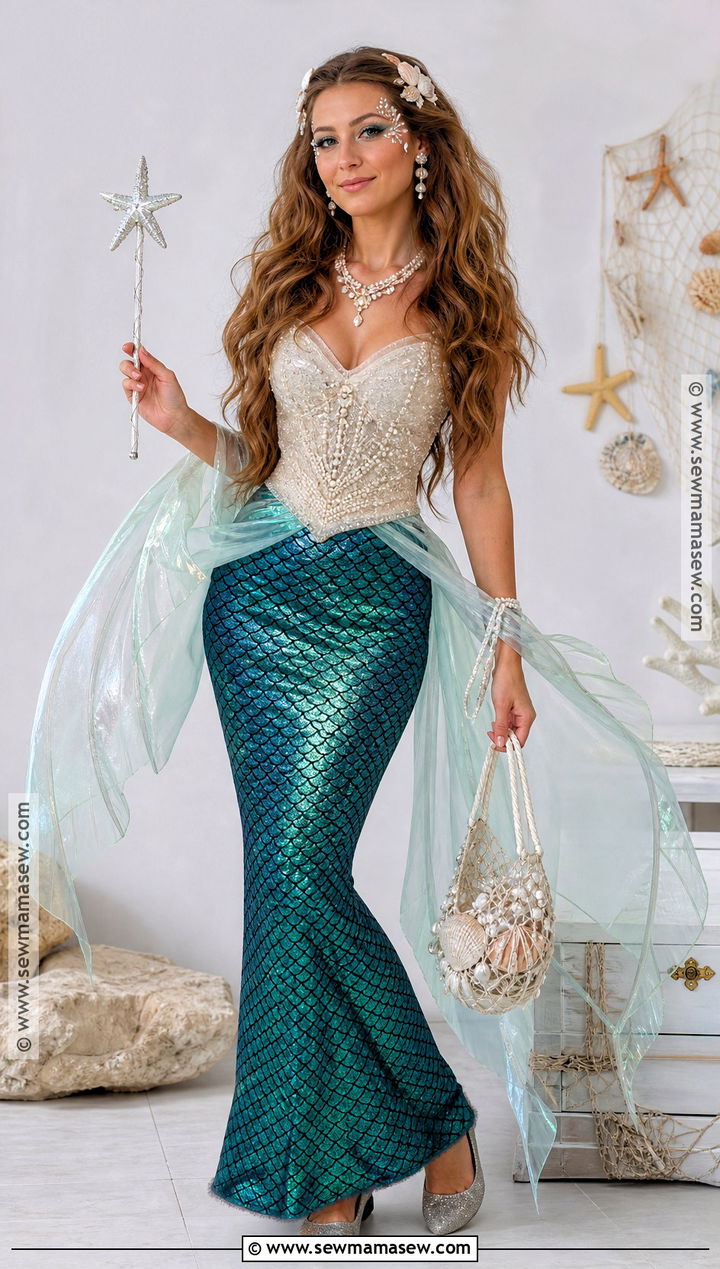 Mermaid Costume With Shimmering Maxi Skirt - 30 costume outfits