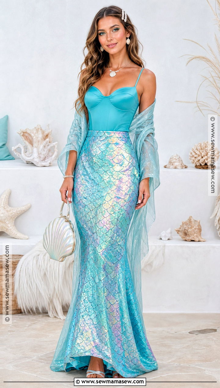 Mermaid Costume With Shimmering Skirt - 30 costume ideas women easy