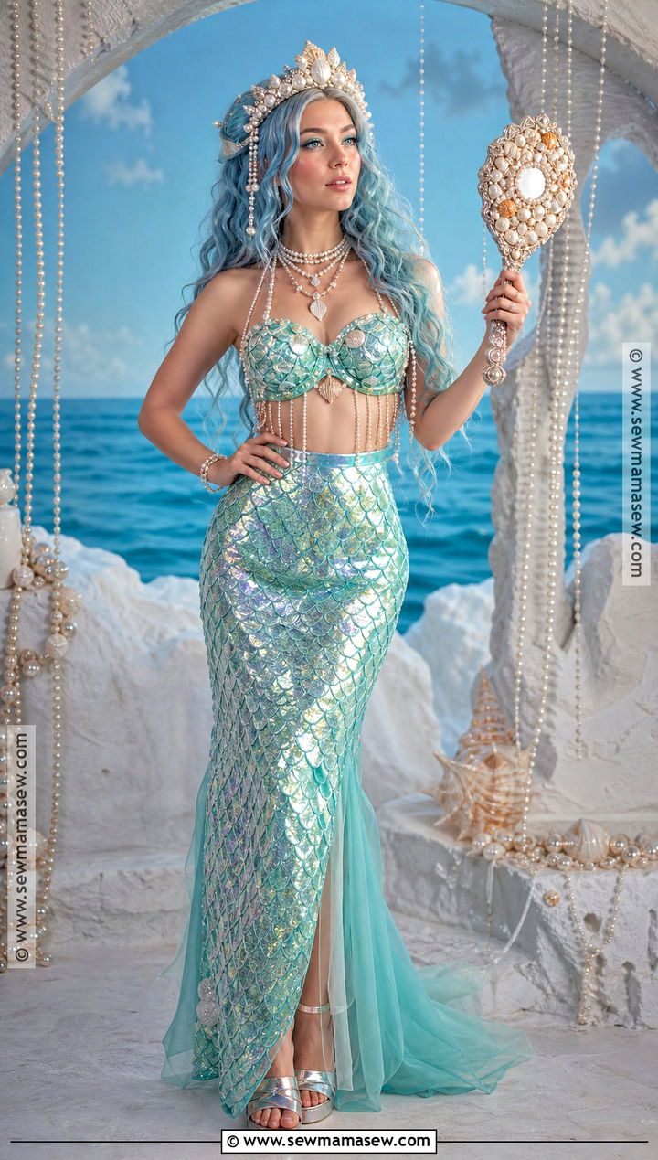 Mermaid Costume With Shimmering Skirt - 35 cute halloween costumes for women