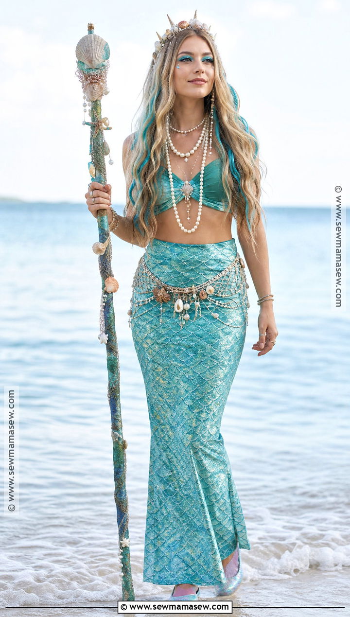 Mermaid Costume With Shimmering Skirt - 40 costume party ideas