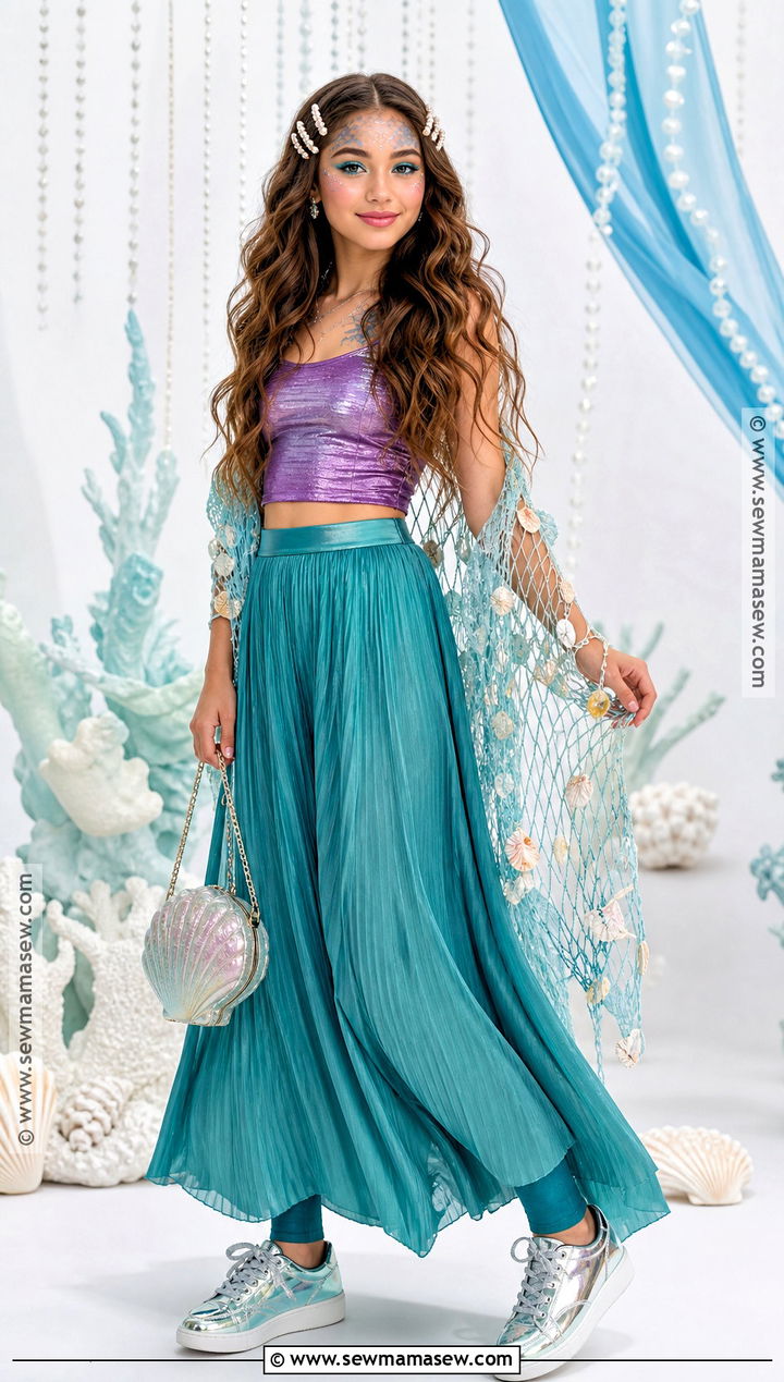 Mermaid Costume With Teal Skirt - 35 teen girl halloween costumes