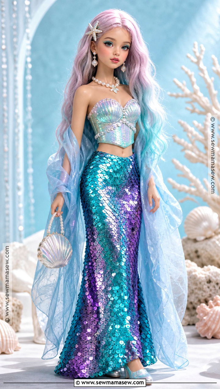 Mermaid Doll Costume - 40 doll halloween costume ideas