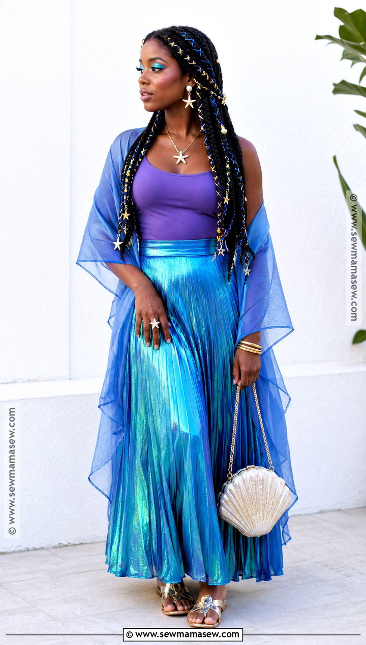 Mermaid Halloween Costume With Braided Hair - 45 halloween costumes for black women