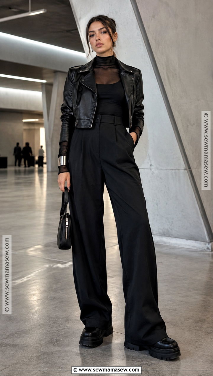 Mesh Top And Wide Leg Pants Concert Outfit - 15 concert outfit ideas autumn
