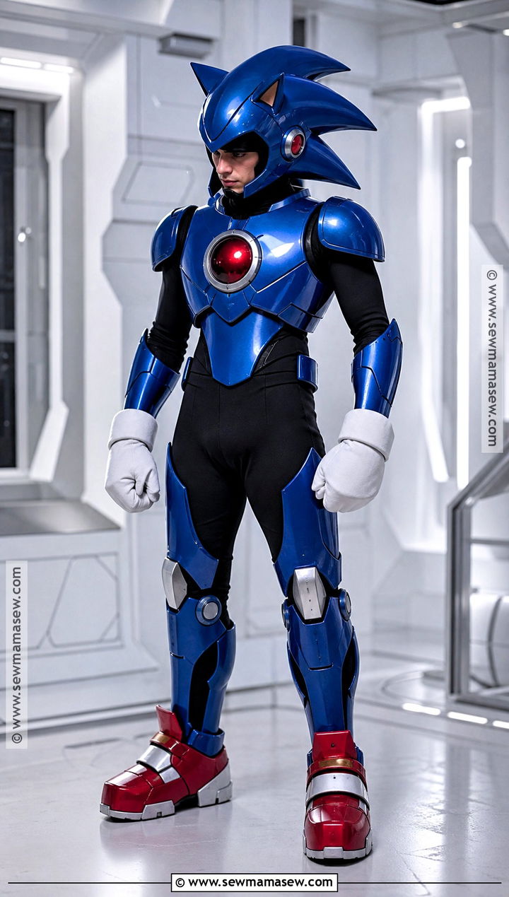 Metal Sonic Cosplay With Blue Armor - 40 sonic cosplay ideas