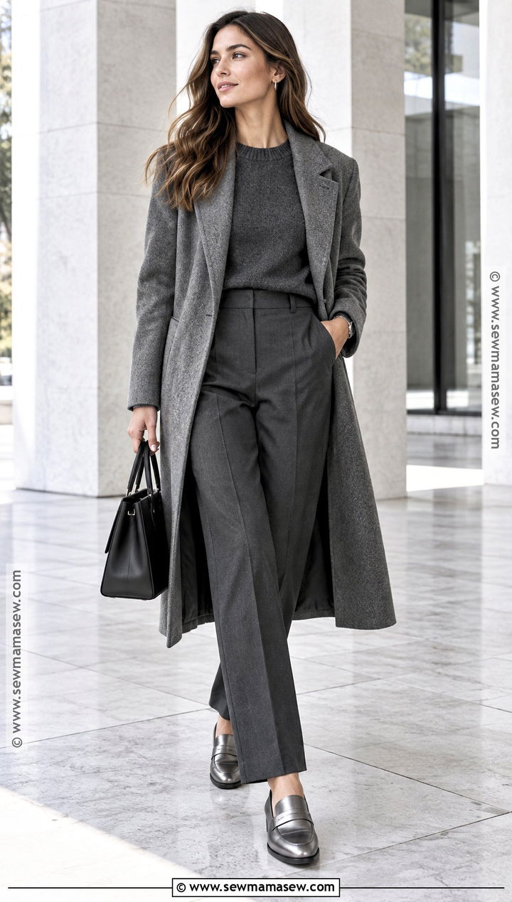 Metallic Loafers With A Monochrome Outfit - 25 shoes for autumn