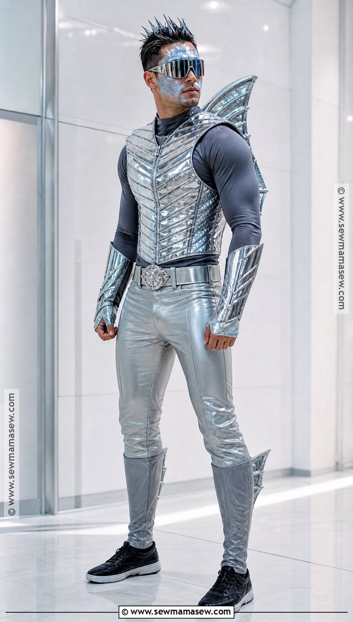 Metallic Sharkboy Costume With Reflective Details - 30 sharkboy costume ideas