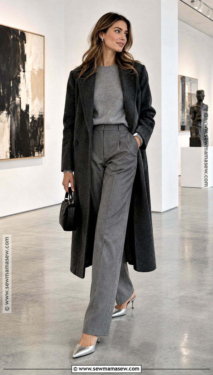 Metallic Shoes With Monochrome Outfit - 15 Fashion Trends 2026 Fall Winter Shoes