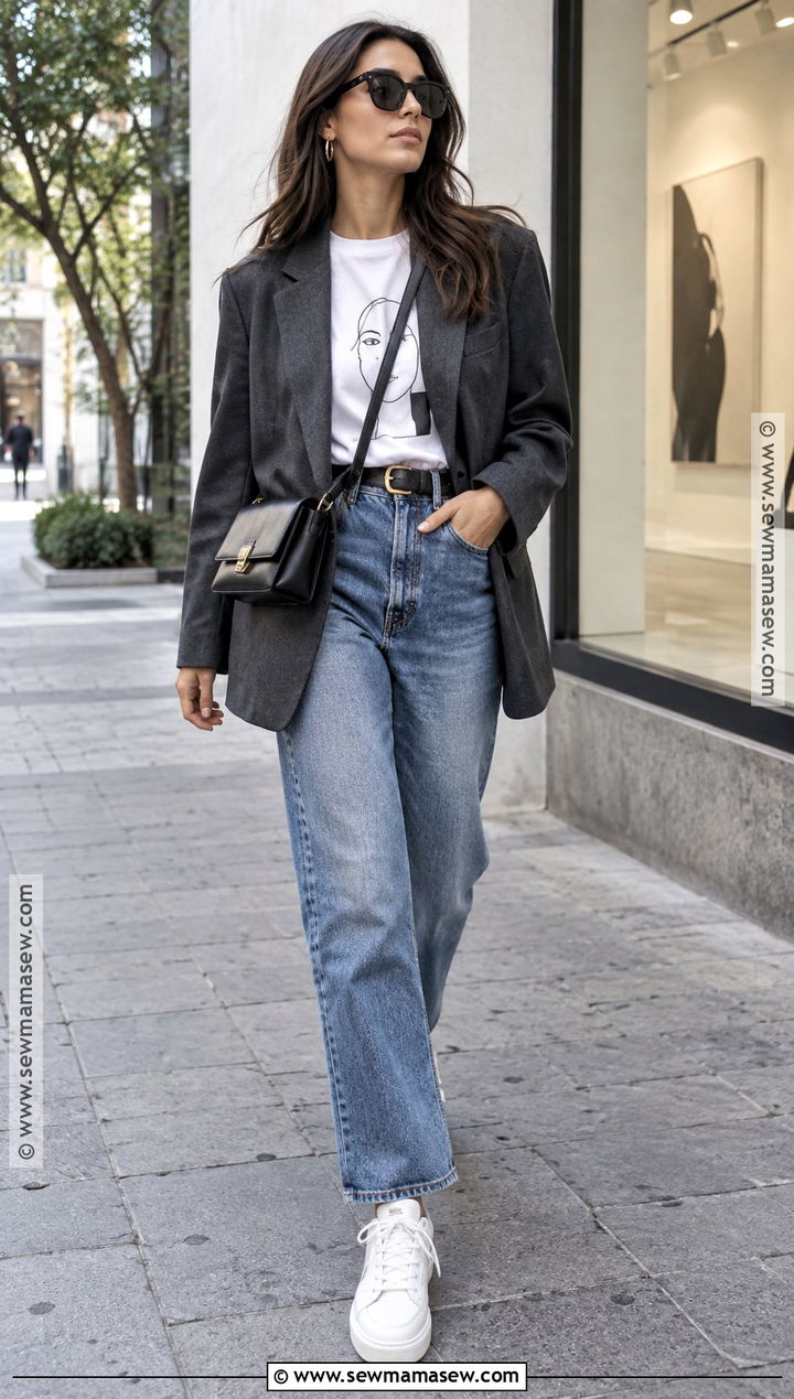 Mexico City Fall Graphic Tee And Blazer Outfit - 20 mexico city fall outfits
