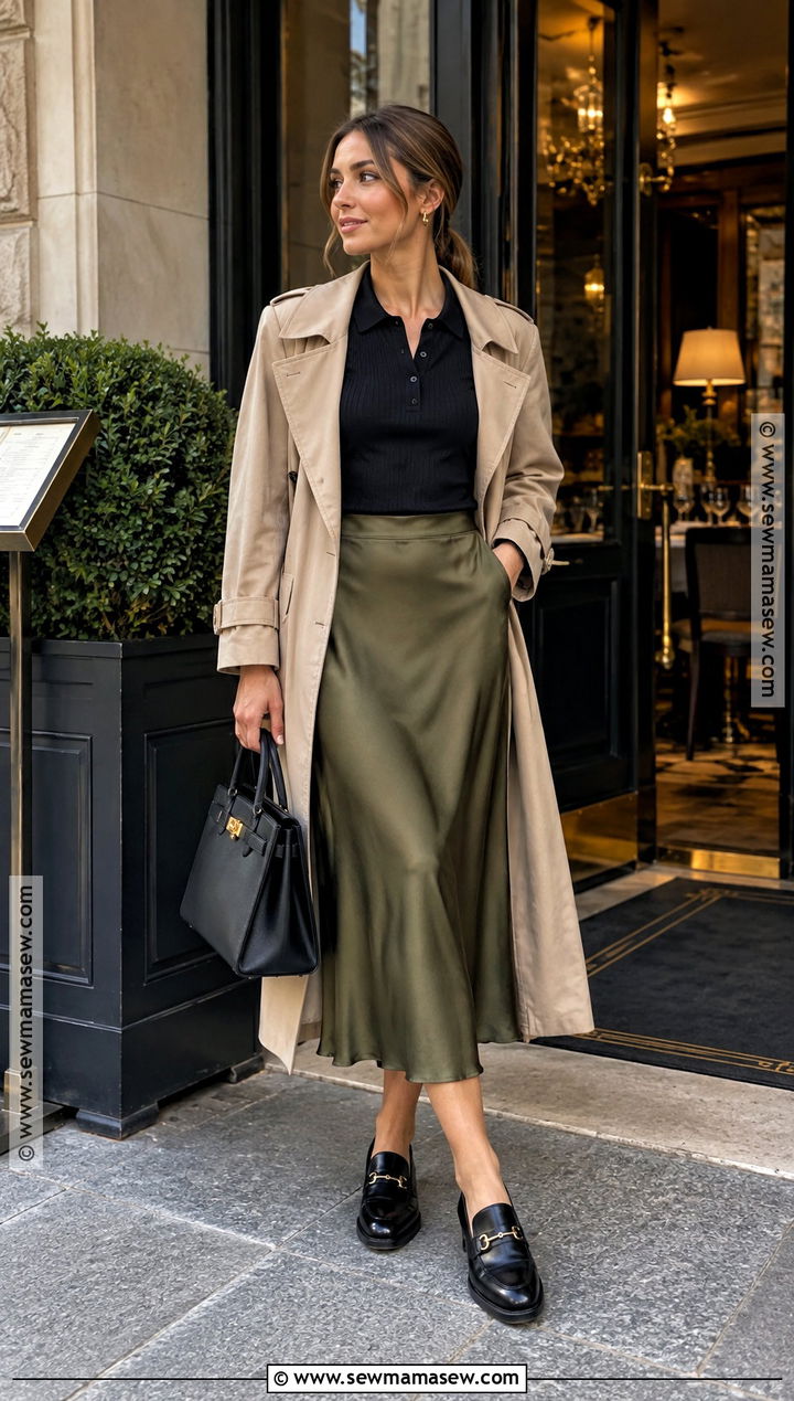 Mexico City Fall Slip Skirt And Knit Polo Outfit - 20 mexico city fall outfits