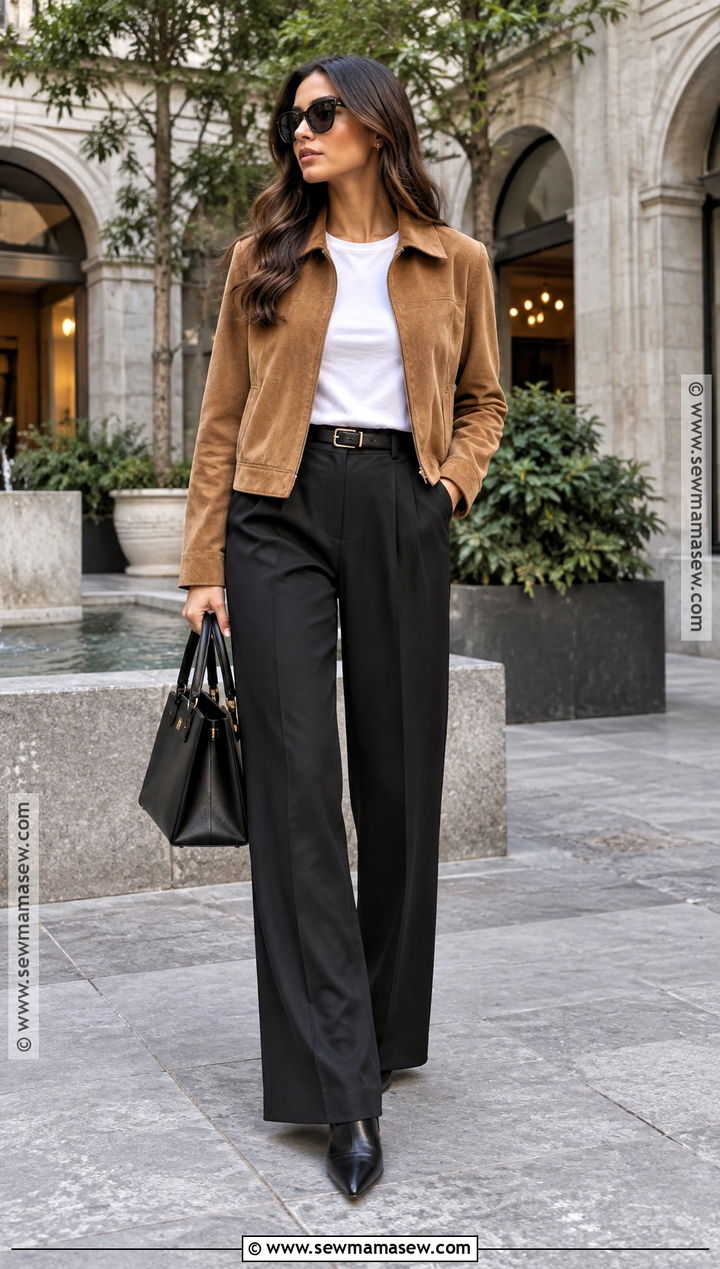 Mexico City Suede Jacket And Black Pants Outfit - 15 Mexico City Fall Fashion Ideas