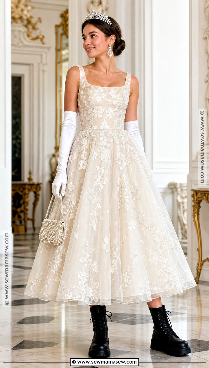 Mia Floral Ball Gown Costume With Combat Boots - 30 mia princess diaries costume ideas