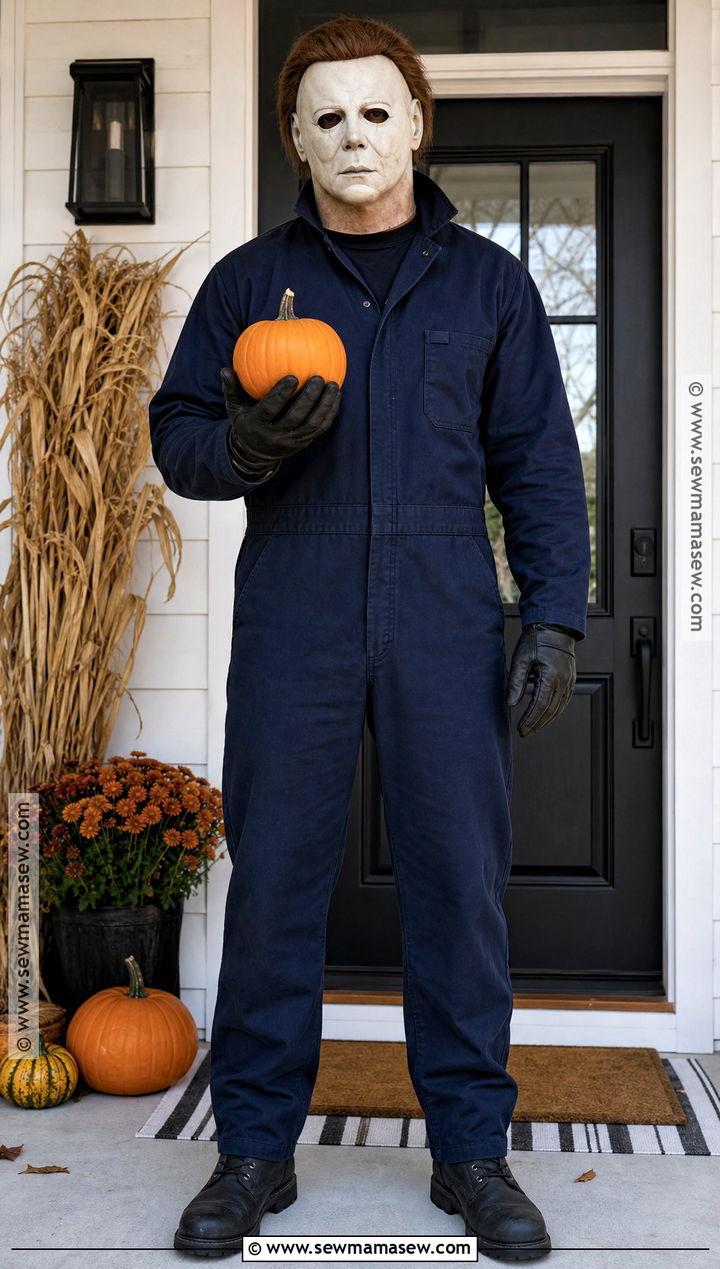 Michael Myers Costume With Blue Coveralls - 30 scary movie costumes