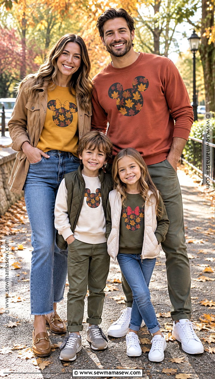 Mickey And Minnie Fall Leaves Shirt Outfit - 15 disney family shirts thanksgiving