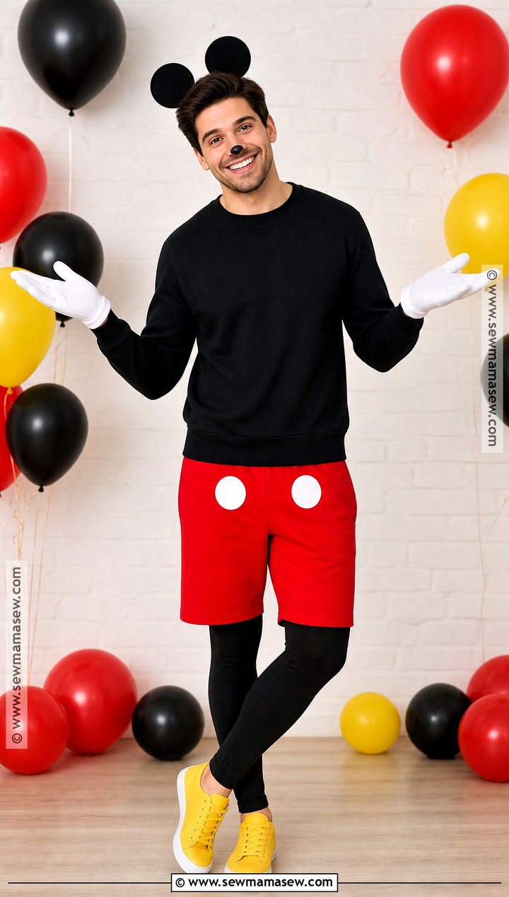 Mickey Mouse Costume With Red Shorts - 30 Simple Disney Costumes