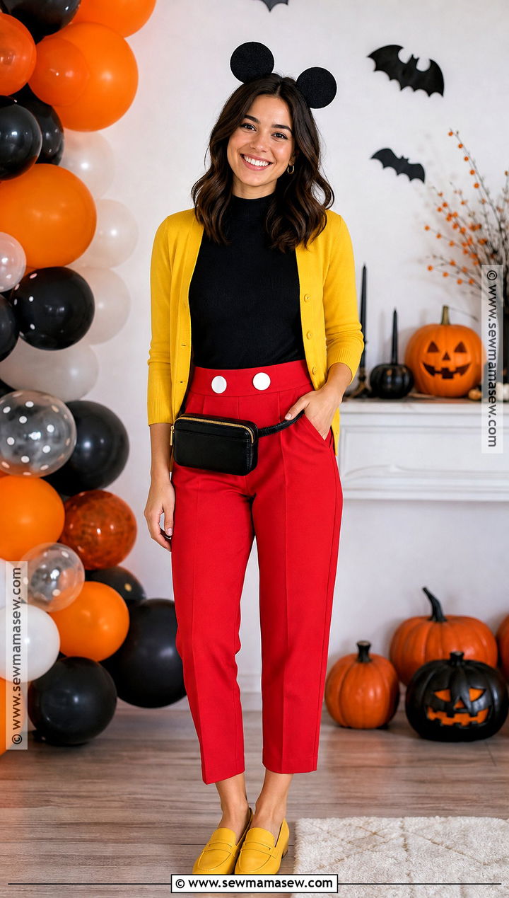 Mickey Mouse Halloween Outfit With Red Pants - 30 disney halloween outfits for women