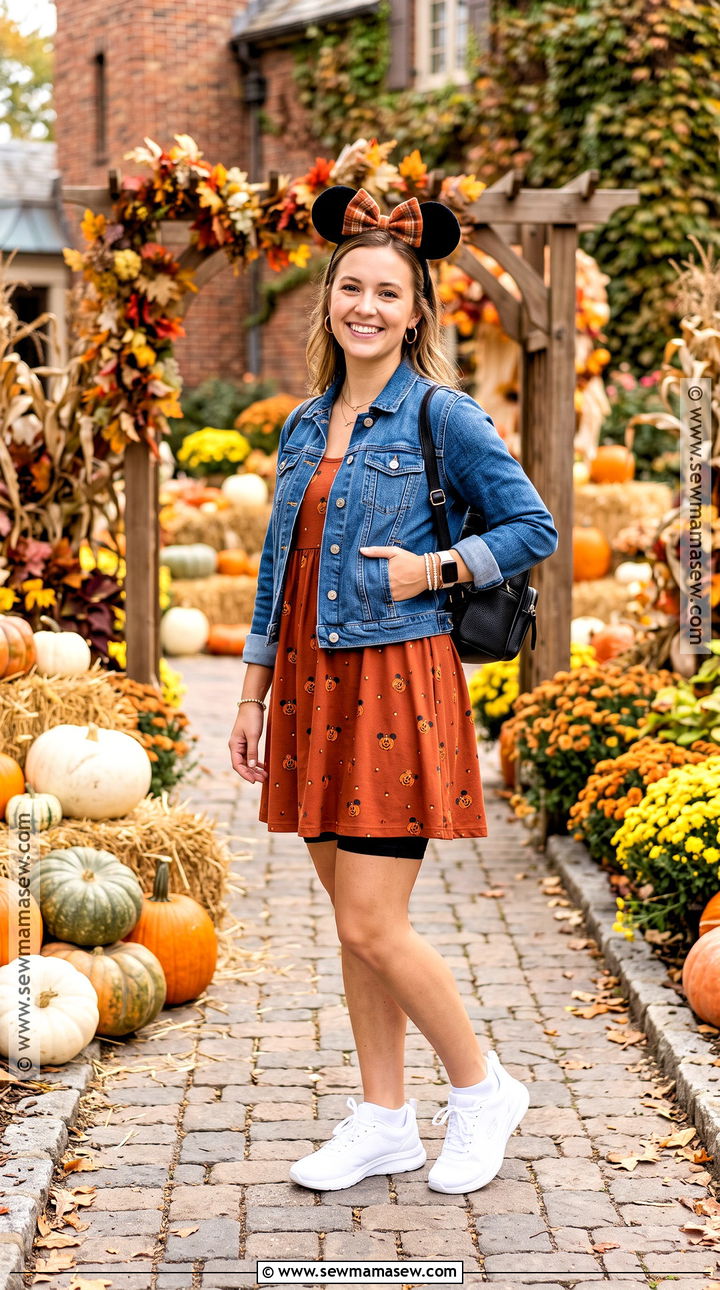 Mickey Pumpkin Dress And Sneakers Outfit - 20 Disney In October Outfits