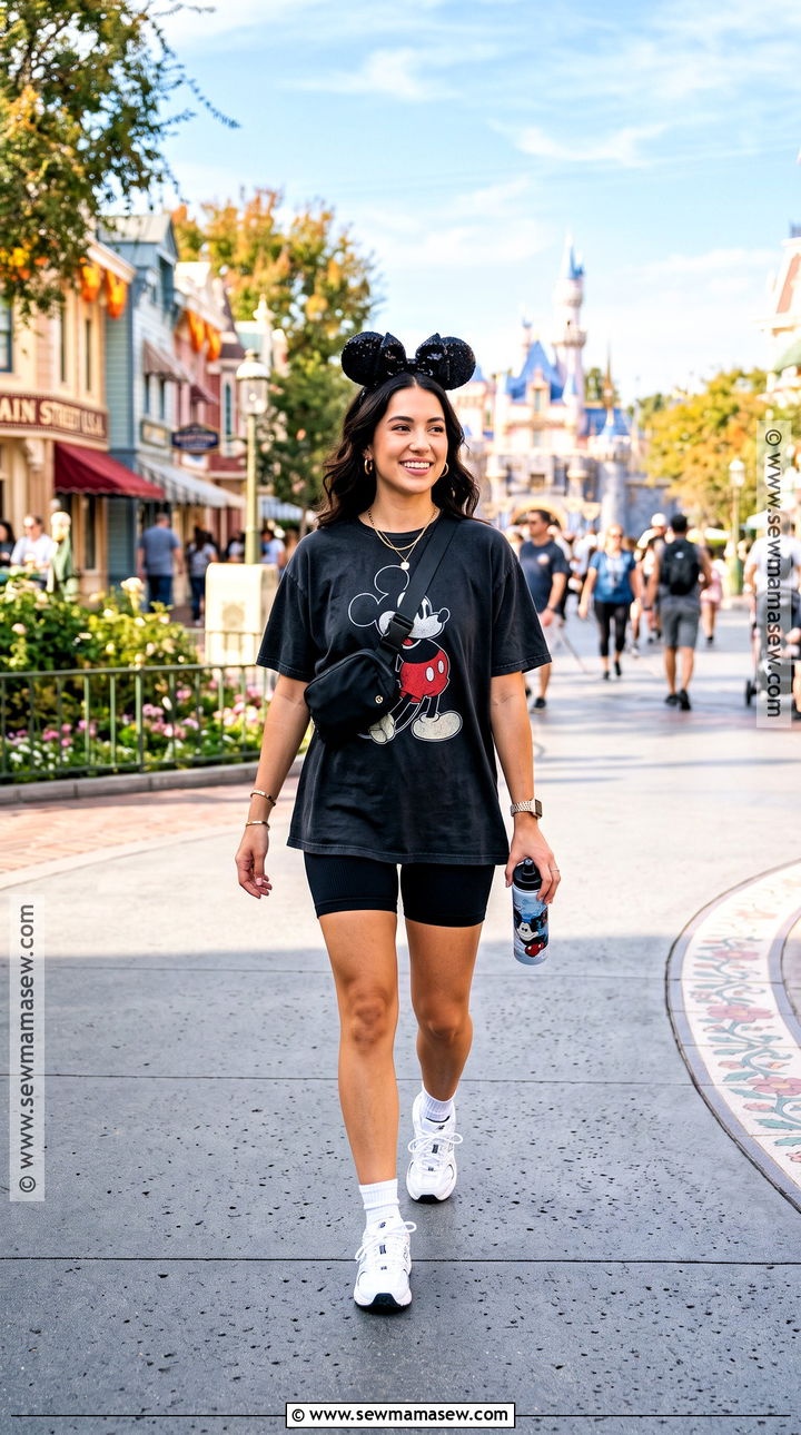 Mickey T Shirt And Biker Shorts Disneyland Outfit - 15 Disneyland Outfits September