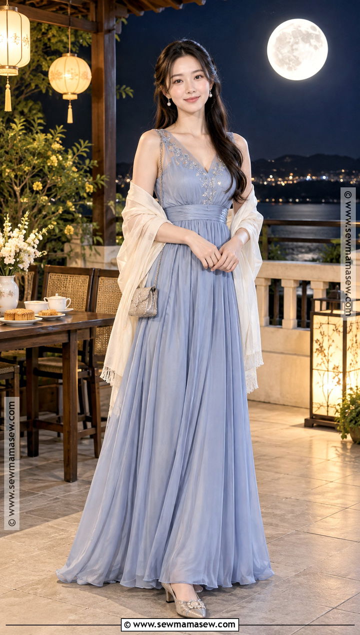 Mid Autumn Festival Family Dinner Maxi Dress Outfit - 20 mid autumn festival outfit ideas