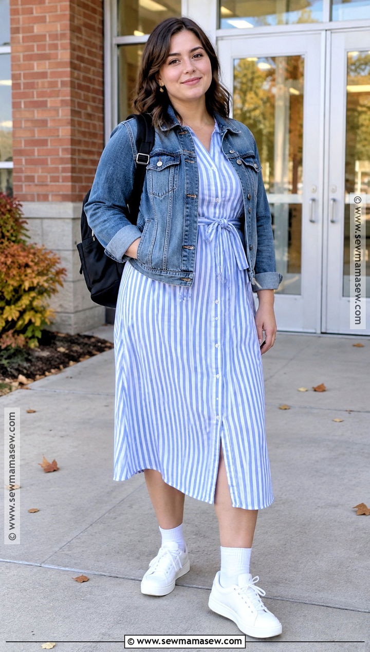 Mid Size Back To School Outfit With A Shirt Dress - 15 mid size back to school outfits