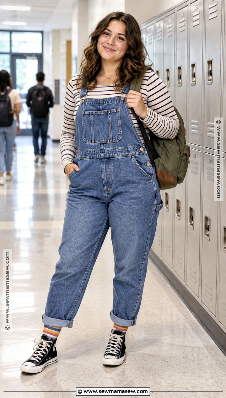 Mid Size Back To School Outfit With Overalls - 15 mid size back to school outfits