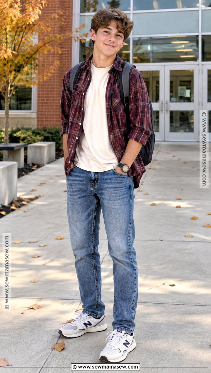 Middle School Flannel Shirt And Jeans Outfit - 25 back to school outfits middle school