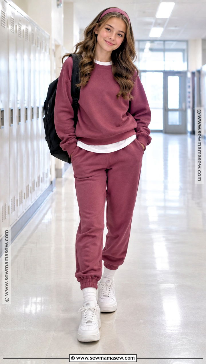 Middle School Matching Sweatshirt And Joggers Outfit - 15 cute back to school outfits middle school