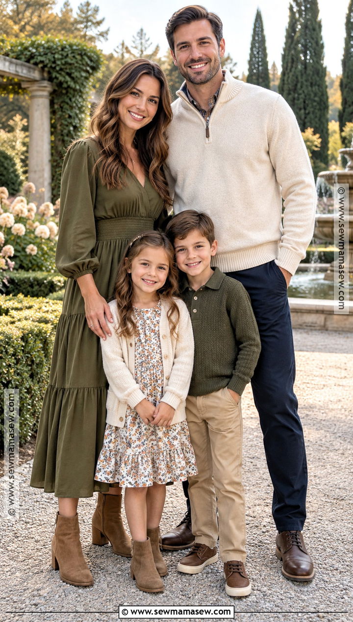 Midi Dress Sweater And Chinos September Family Photo Outfits - 25 september family pictures outfits