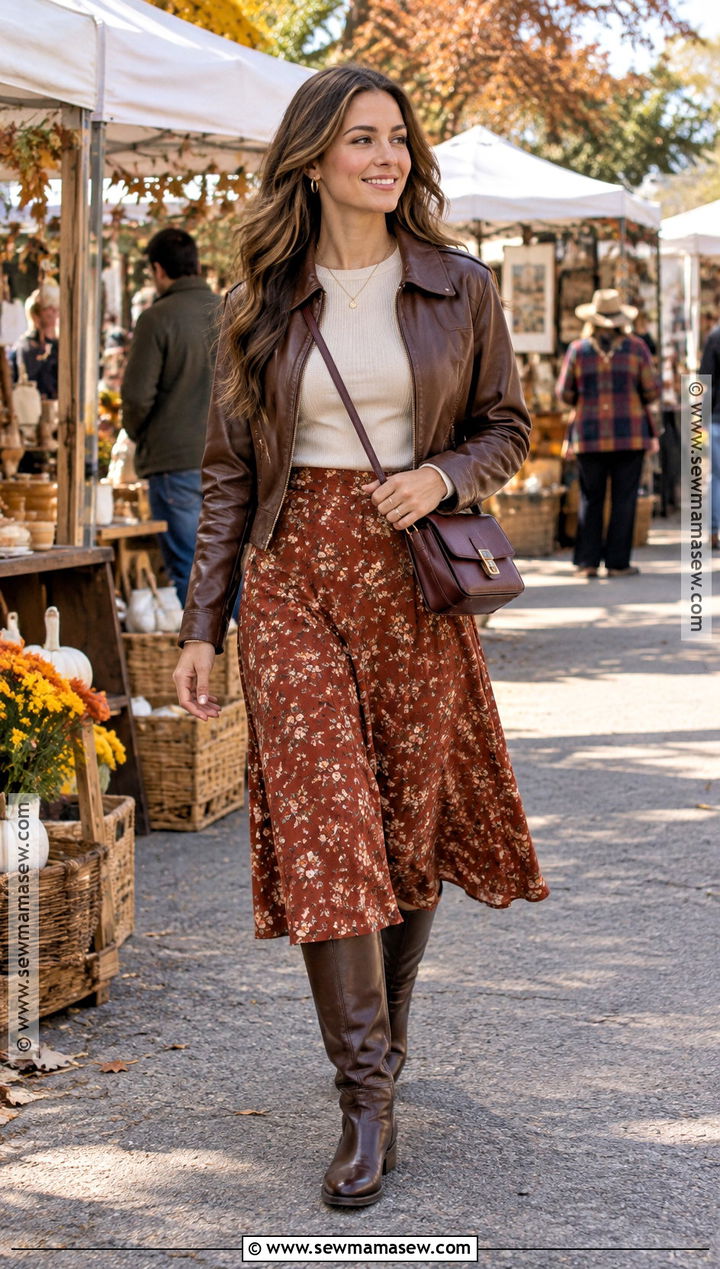 Midi Skirt Autumn Festival Outfit - 25 autumn festival outfit ideas