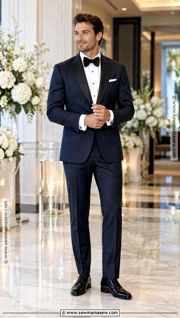 Midnight Blue Fall Groom Tuxedo - 15 fall groom wedding attire ideas