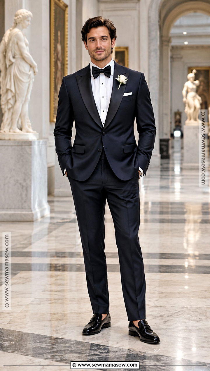 Midnight Blue Fall Wedding Tuxedo - 20 fall wedding suits groom attire ideas
