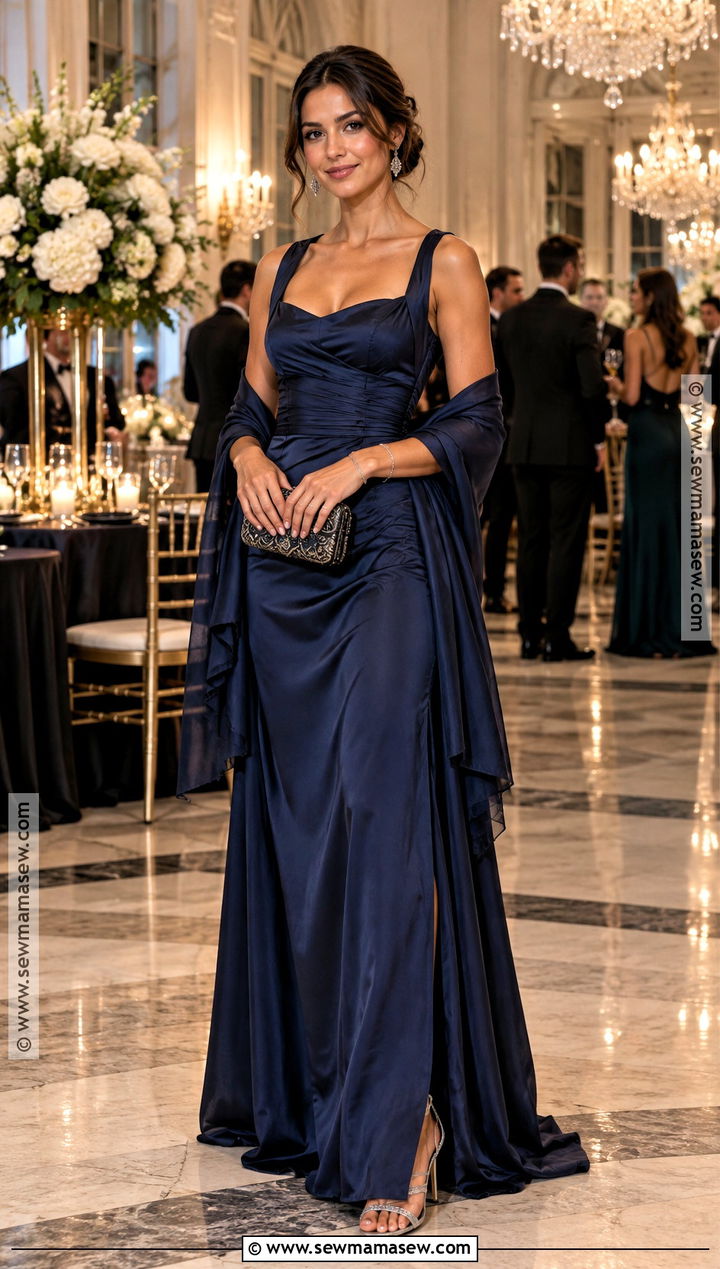 Midnight Blue Formal October Wedding Guest Dress - 25 october wedding guest dress ideas