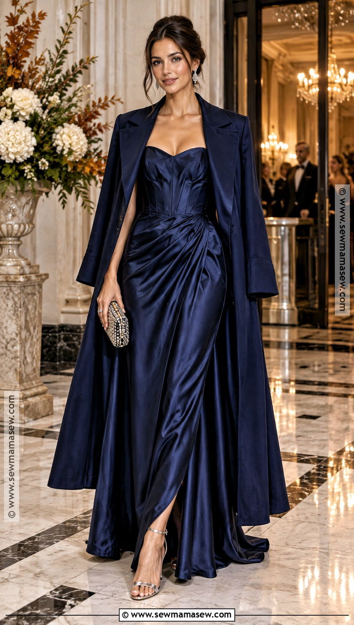 Midnight Blue Formal Wedding Guest Outfit - 20 wedding guest autumn outfit ideas