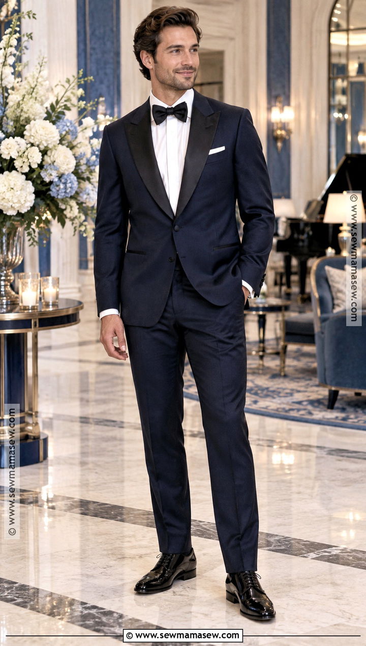 Midnight Blue Groom Tuxedo For A Fall Wedding - 15 groom attire for fall wedding ideas