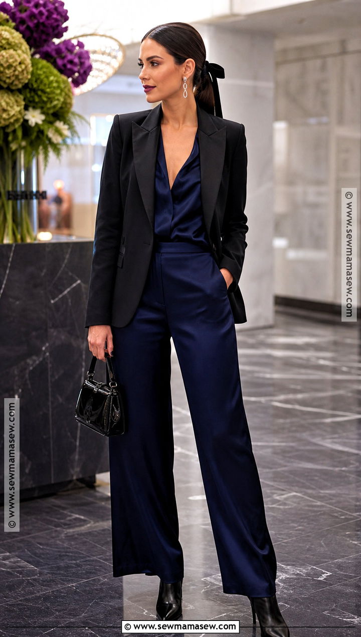 Midnight Blue Satin Vampire Outfit - 40 modern vampire outfit ideas