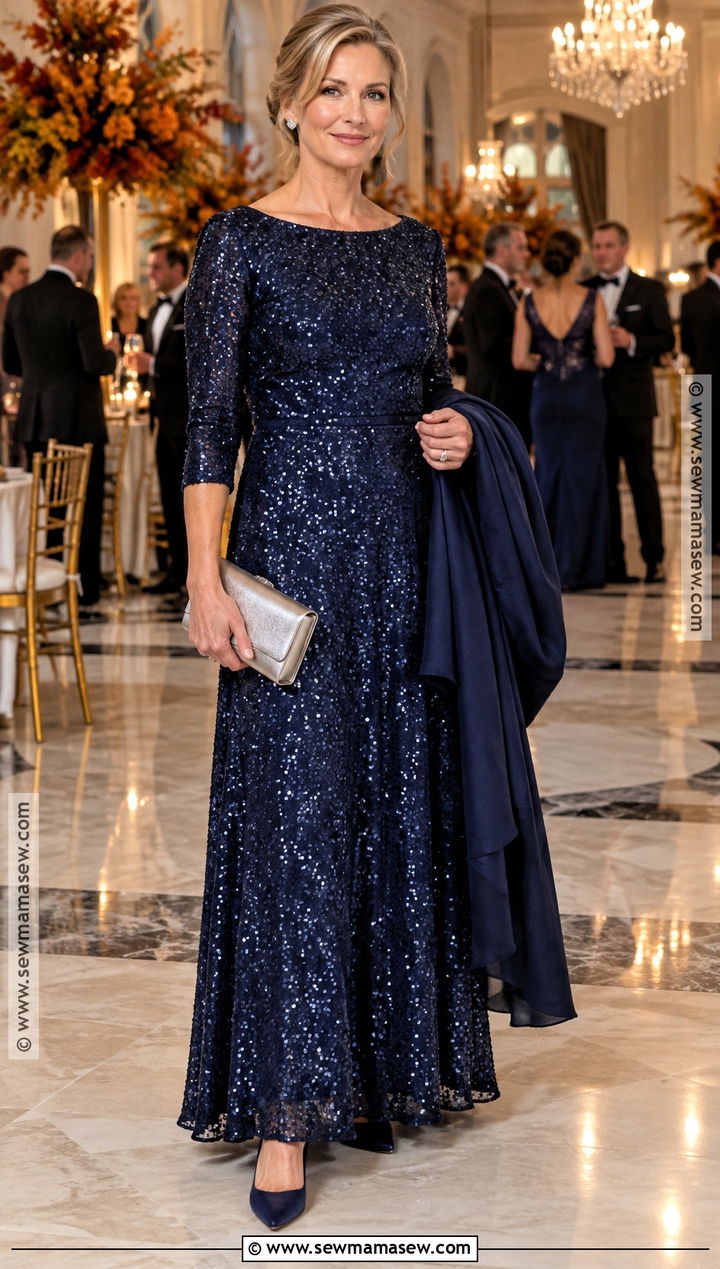Midnight Blue Sequin Mother Of The Bride Dress - 15 Mother Of The Bride Dresses Autumn