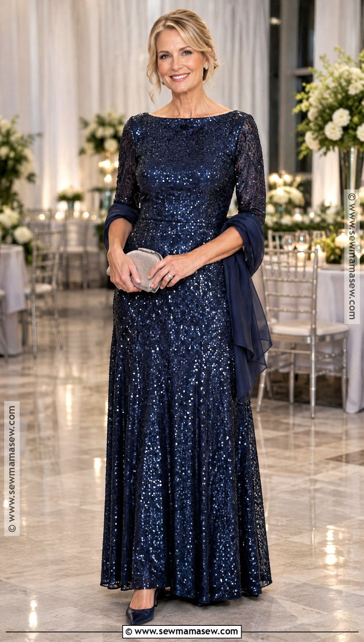 Midnight Blue Sequin Mother Of The Bride Gown - 20 Mother Of The Bride Dresses Fall Wedding