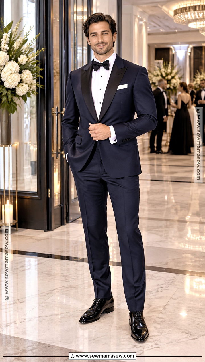 Midnight Blue Tuxedo With Patent Leather Shoes - 15 Formal Mens Fall Fashion Ideas