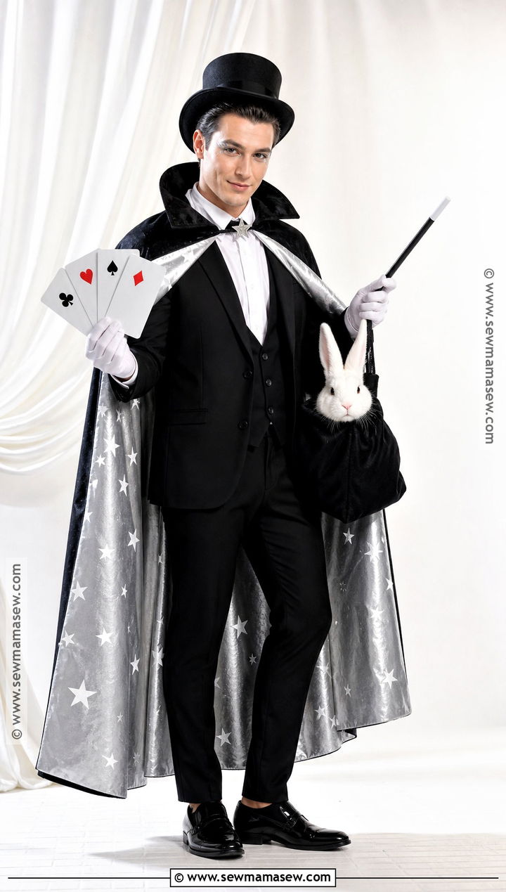 Midnight Magician Costume With Starry Cape - 35 dark halloween costumes