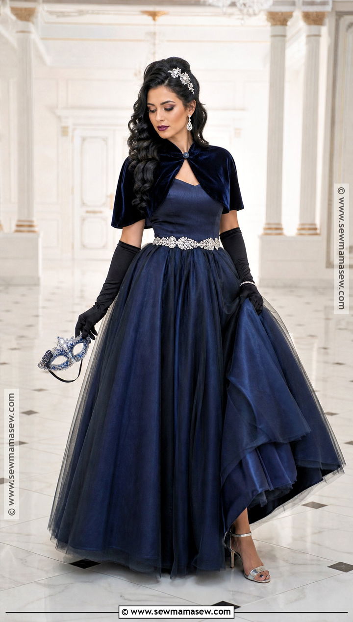 Midnight Masquerade Queen Costume With Black Gown - 30 long black hair costume ideas