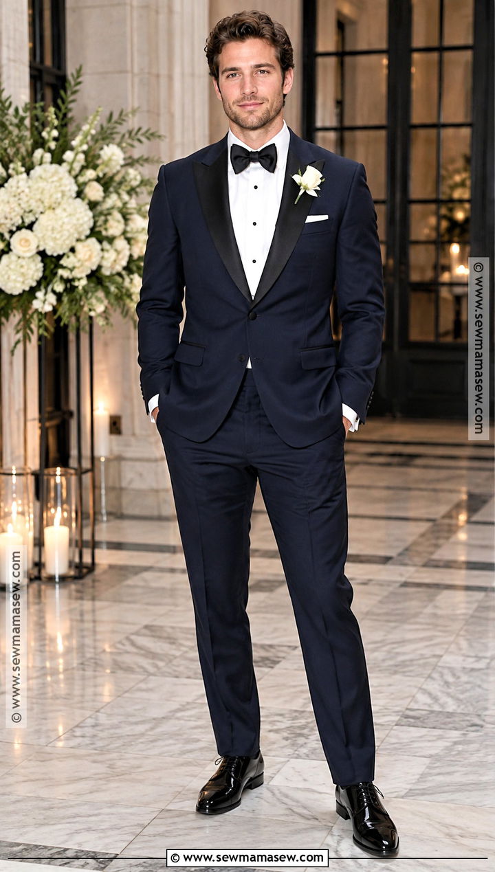 Midnight Navy Tuxedo Groom Attire - 15 october wedding groom attire ideas