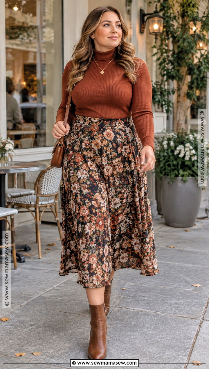 Midsize Fall Outfit With A Midi Skirt - 15 simple fall outfits midsize