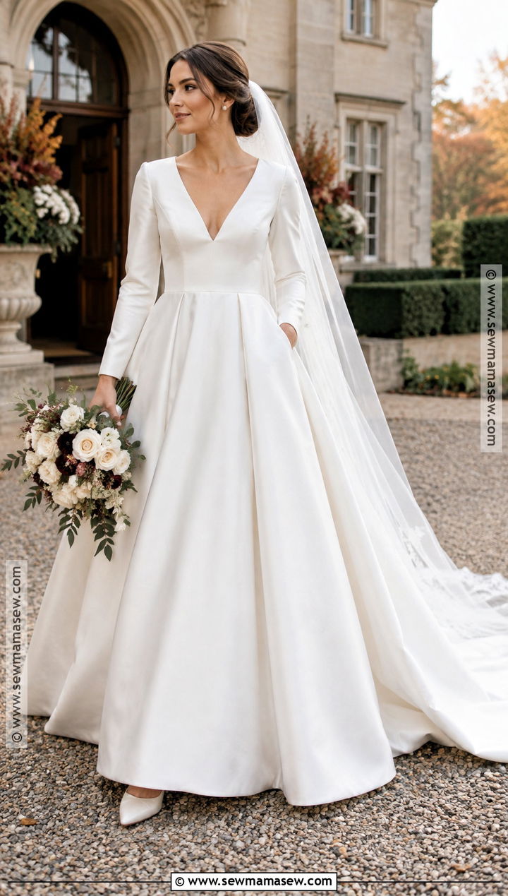 Mikado A Line Autumn Wedding Dress - 25 autumn wedding dress ideas