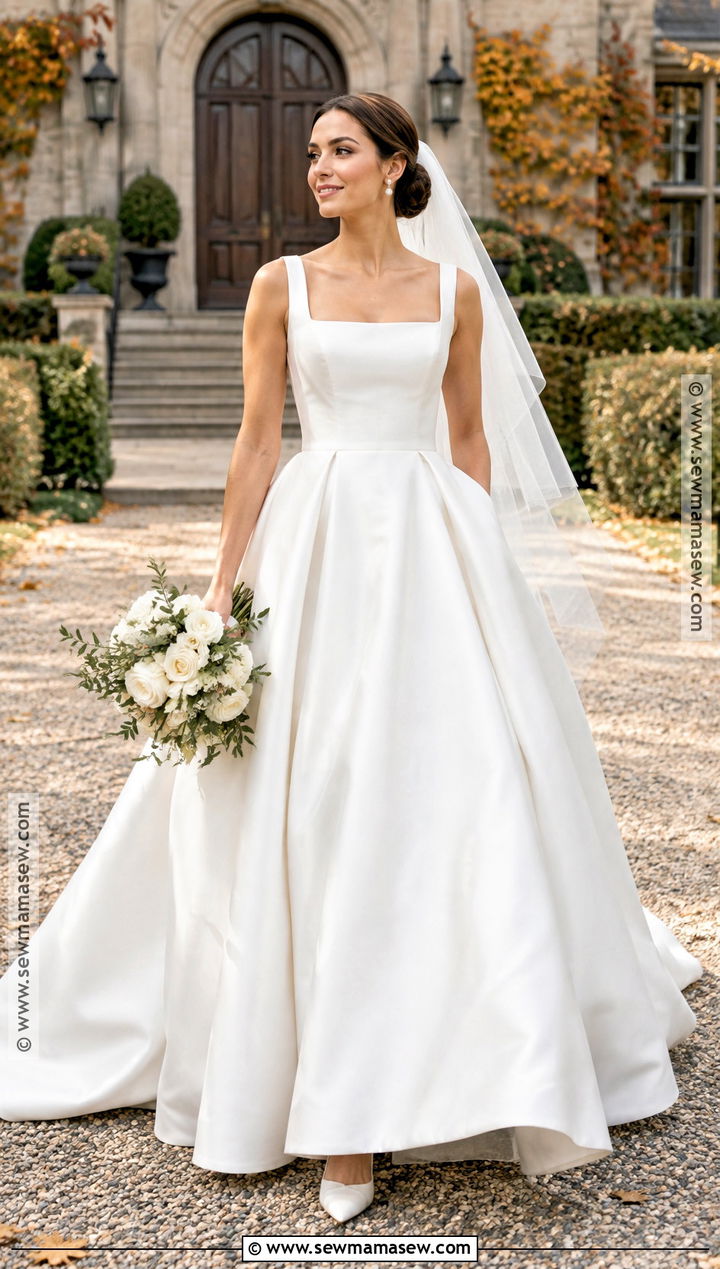 Mikado A Line Fall Wedding Dress - 25 fall wedding dresses bride