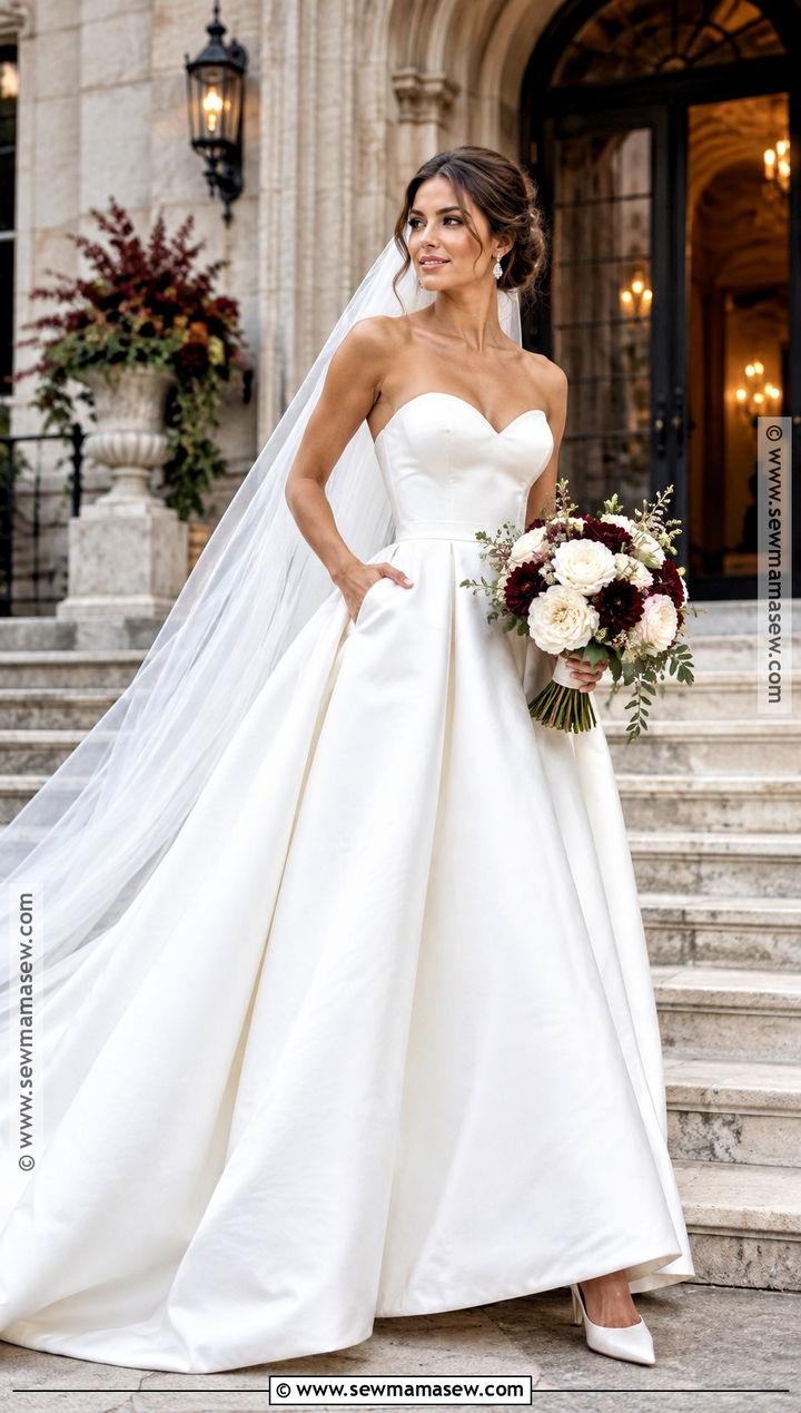 Mikado A Line Wedding Dress With Pockets - 15 A Line Fall Wedding Dress Ideas