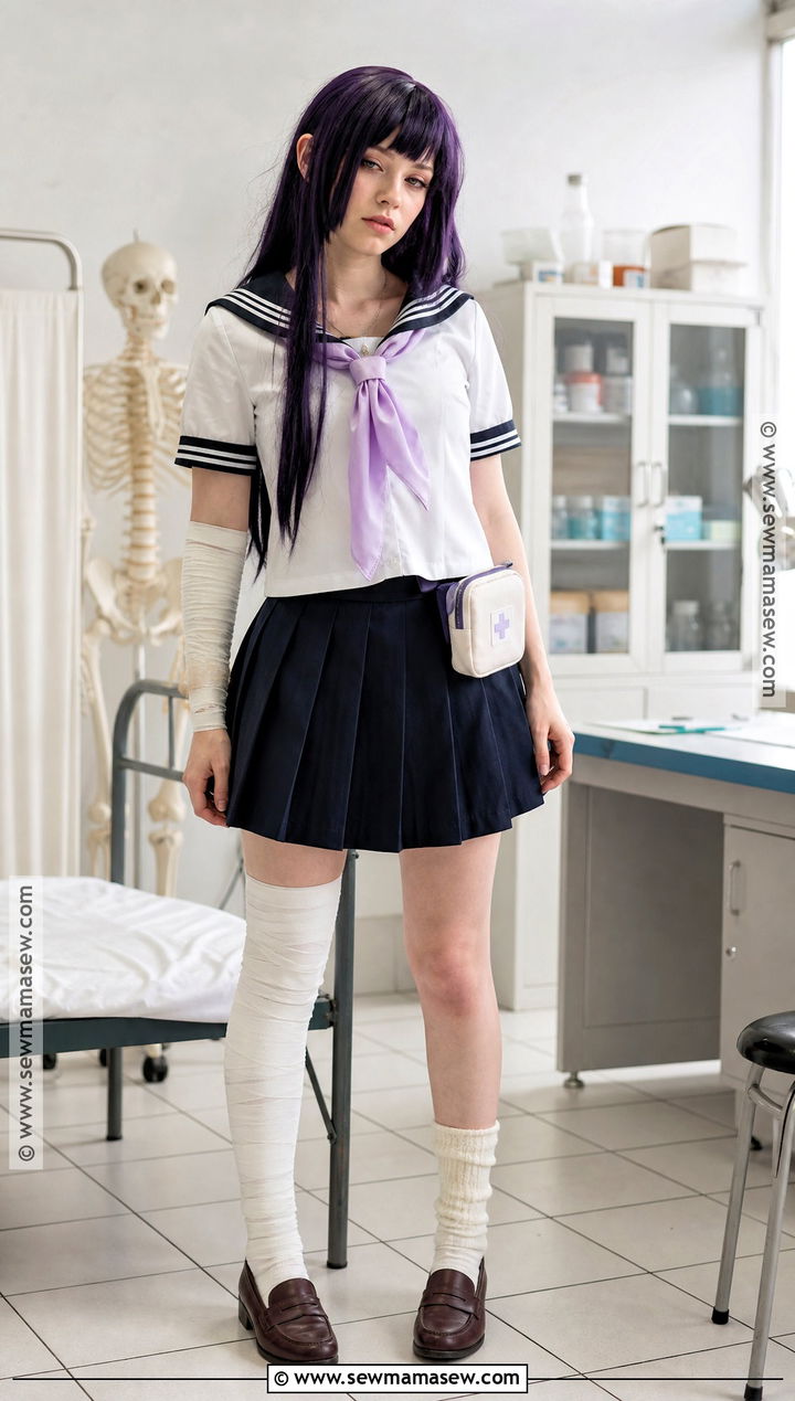Mikan Tsumiki Cosplay With Lavender Nurse Uniform - 35 danganronpa cosplay ideas